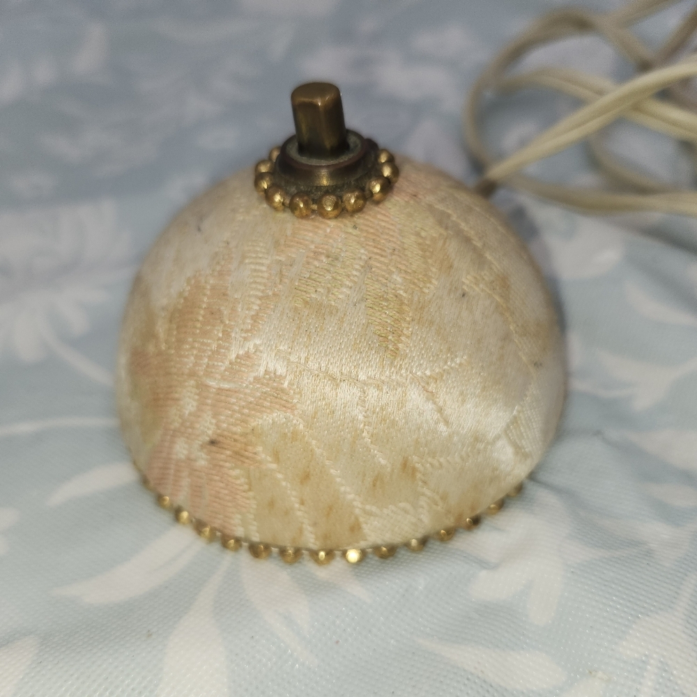 Vintage fabric dome Lazy Bones push button lamp extension cord remote control